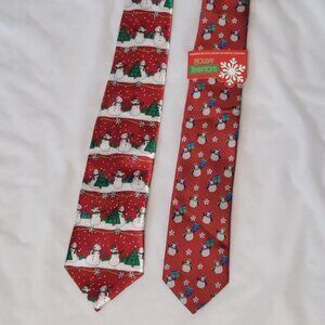 Hallmark Holiday Neckties Men's Ties Sz Reg Snowman NWT
